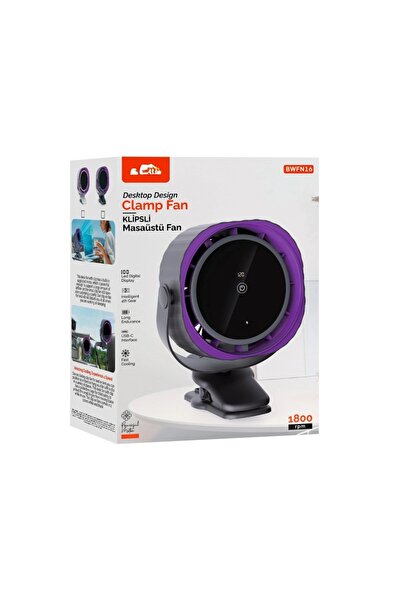 HİBOTEKNO Yeni Nesil Masaüstü Şarjlı Fan - 4 KADEME 1800RPM, Dijital Ekranlı,...