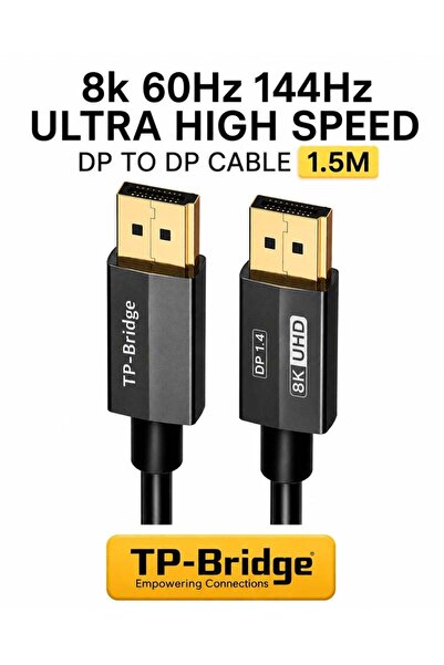 TP-BRIDGE كابل DisplayPort إلى DisplayPort بطول 1.5 متر - سرعة فائقة DP 1.4 م...