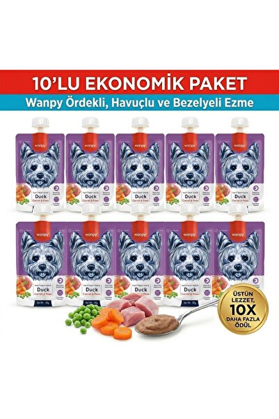 Wanpy Taze Ördekli&Havuçlu 10'lu Köpek Et Ezmesi 90 gr