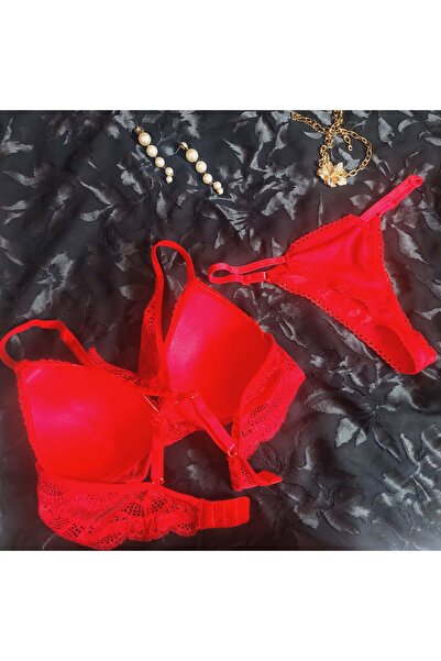 GenelTedarik LOVE SECRET saten dantel sütyen takım