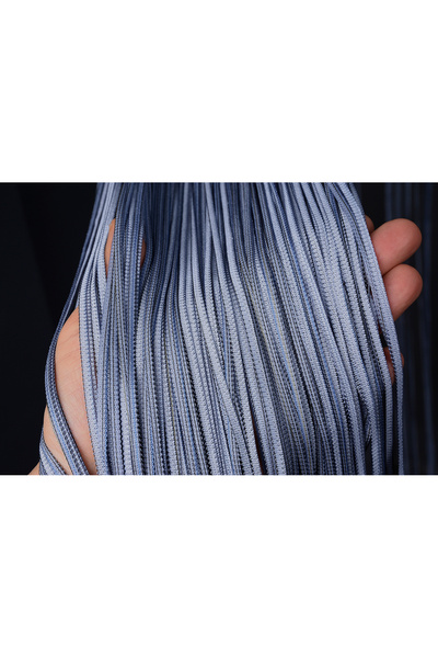 AKÇA TEKSTİL Plain Rope Model Smoke Gray Color Ready-Made Rope Curtain 100 cm...