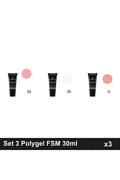 FSM Set 3 Polygel 30ml - Nr.24, Nr.29, Nr.11 - Constructie Unghii