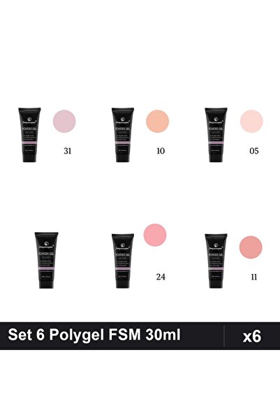 FSM Set 6 Polygel 30ml - Nr.01, Nr.05, Nr.10, Nr.11, Nr.24, Nr.31 - Construct...