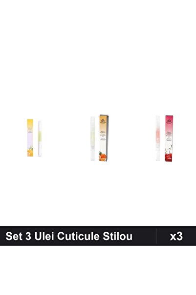 global fashion Set 3 Ulei Cuticule Tip Stilou - Lemon, Portocală, Cireșe -
