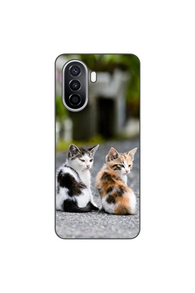 OEM Θήκη συμβατή με Huawei Nova Y70 από σιλικόνη gel TPU με σχέδιο γατάκια