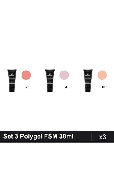 FSM Set 3 Polygel 30ml - Nr.25, Nr.31, Nr.10 - Constructie Unghii