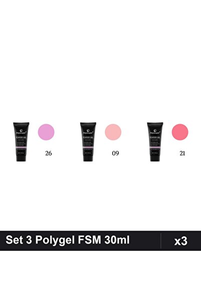 FSM Set 3 Polygel 30ml - Nr.26, Nr.09, Nr.21 - Constructie Unghii