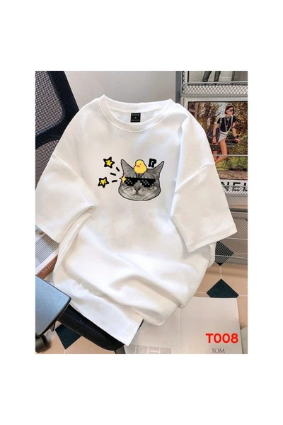 bellanova Unisex Oversize T-shirt με στάμπα Streetwear Άνετη εφαρμογή Daily P...