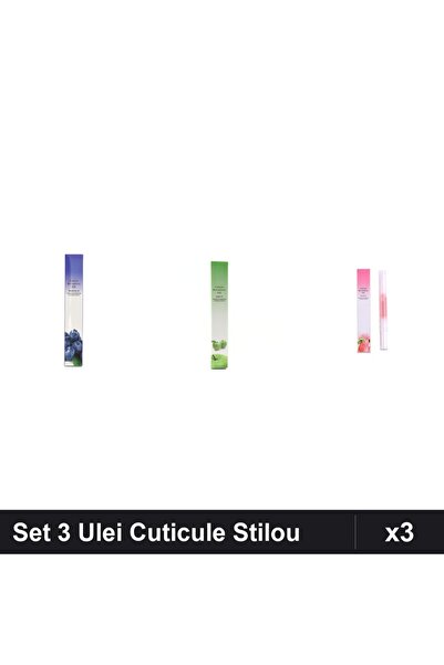 NAİLS Set 3 Ulei Cuticule Tip Stilou - Blueberries, Măr Verde, Peach