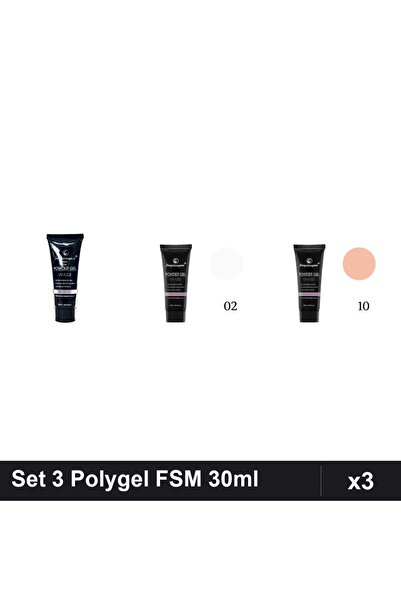 FSM Set 3 Polygel 30ml - Nr.14, Nr.02, Nr.10 - Constructie Unghii