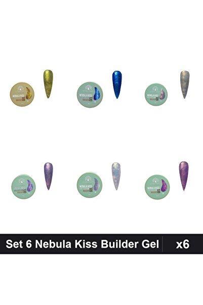 global fashion Set 6 Nebula Kiss Builder Gel 15g - Nr.08 Nr.09 Nr.10 Nr.11 Nr...