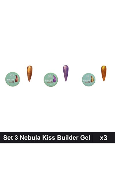 global fashion Set 3 Nebula Kiss Builder Gel 15g - Nr.05, Nr.08, Nr.12