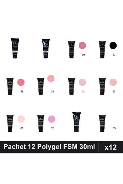 FSM Set 12 Polygel 30ml - Nr.03, Nr.05, Nr.12, Nr.14, Nr.17, Nr.20, Nr.21, Nr...