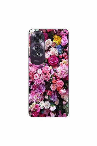 OEM Husa compatibila cu Oppo A60 4G Silicon Gel Tpu Model Trandafiri Roz