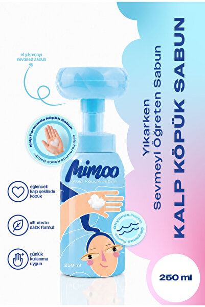Mimoo Kalp Köpük Çıkaran Köpük Sabun 250ml Mavi
