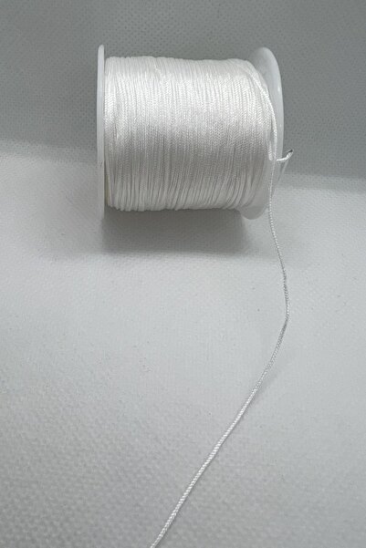 hobi dünyası evim 5 Metre - 0.80 Mm Bileklik İpi Beyaz Renkli Paraşüt İpi