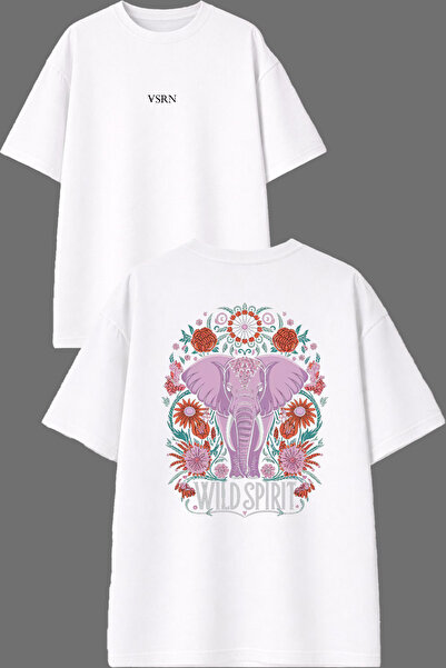 VSRN Wild Sprit Design majica sa prednjim i zadnjim štampanim dizajnom, bela,...