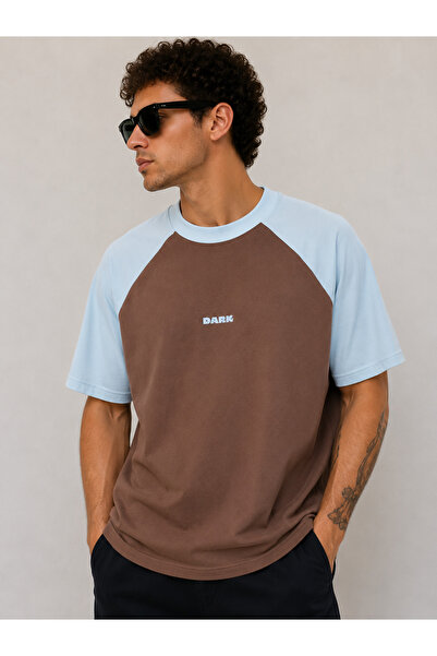 WE&ME Tricou bărbătesc supradimensionat, croială boxy – Bumbac gros, cu impri...