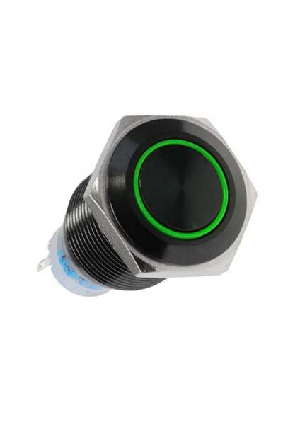 Lamptron Vandalismusschalter 19mm - Blackline - green