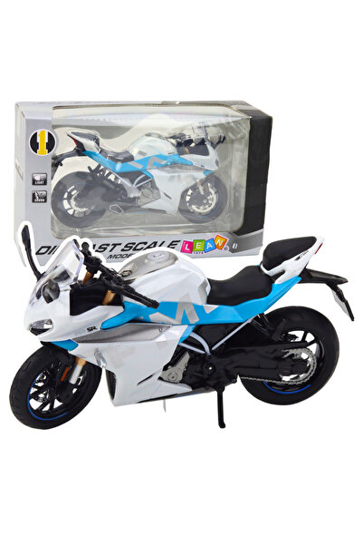 LeanToys Motocicletă metalică cu funcții de iluminare și cameră, la scară 1:12