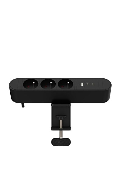 MicroConnect Priză multiplă de birou, 3 prize franceze, 1 x USB-A, 2 x USB-C,...