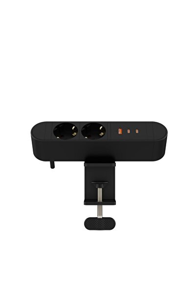 MicroConnect Priză multiplă de birou cu 2 prize Schuko, 1 port USB-A, 2 portu...