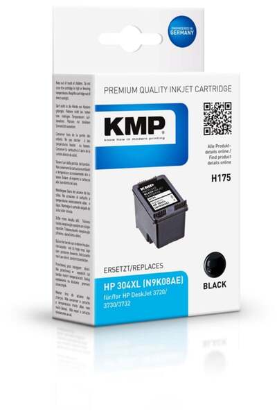 KMP Patrone HP 304XL black 350S. H175BX refilled