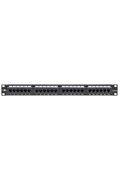 Lanview PATCHPANEL 1U CAT5e NEECRANAT 24 PORTURI - NEGRU - KRON