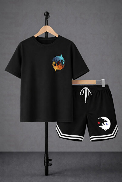 Velostra Unisex Balance Printed Oversize Fit Comfortable Fit T-Shirt and Shor...