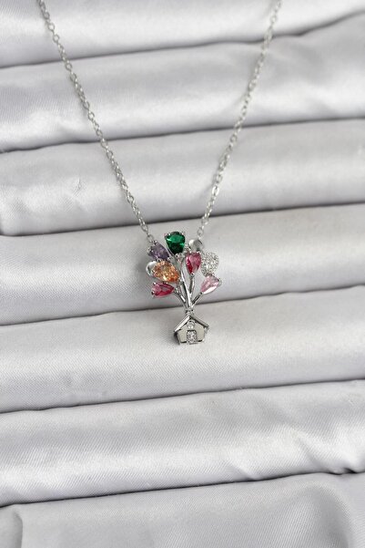 Clariss 316L Steel Chain Silver Color Flying Balloon House Figure Women's Nec...