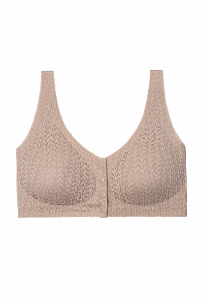 macsoo Laser Cut Seamless Gathering Underwireless Front Snap Closure Comforta...