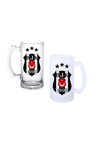 Ghostbastır Kara Kartal Beer Glass with Handle, Available in Frosted or Trans...
