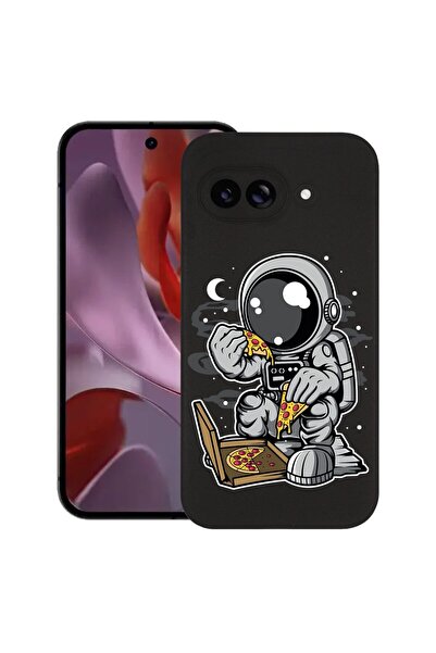 bestcase Калъф за Google Pixel 9a, Астронавтска пица, Тънък силиконов 0.8ММ, ...