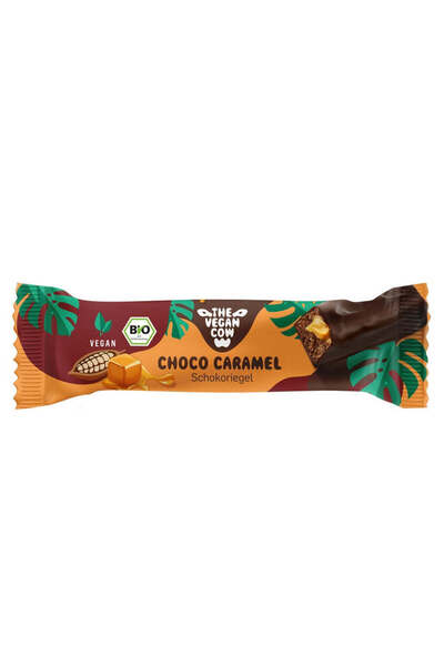 The Vegan Cow Baton vegan organic cu ciocolată și caramel 40 g