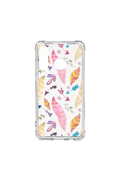 bestcase Husă Antișoc din Silicon Compatibilă cu Huawei P30 Lite, Happy Feath...
