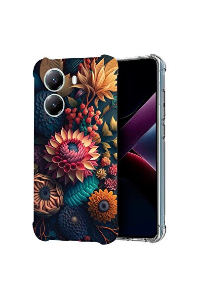 bestcase Θήκη συμβατή με Poco X7 Pro 5G, Αντικραδασμική 1.5MM, Πολύχρωμα Λουλ...