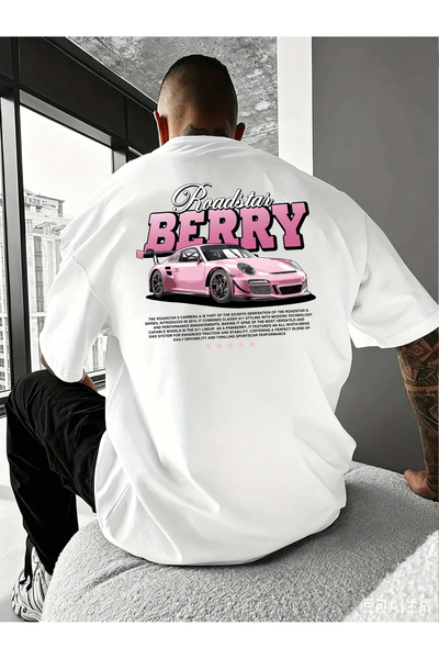 SAUDI RACE F1 CAR Men and Women's 100% Cotton T-Shirt - Oversized Crew Neck S...