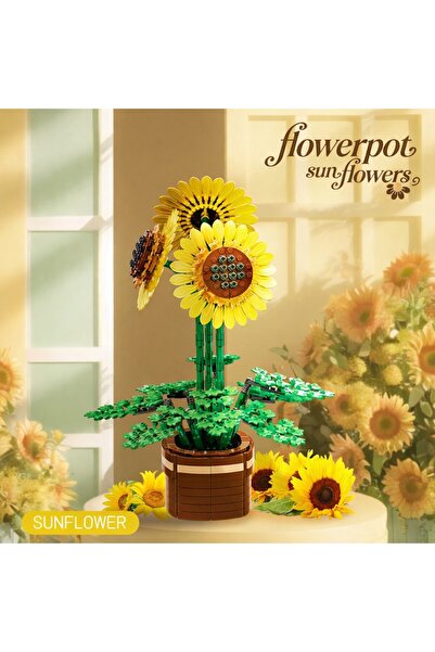 Minibric Set de Constructie Piese Tip Blocuri Construit Sun Flower Cadou Juca...