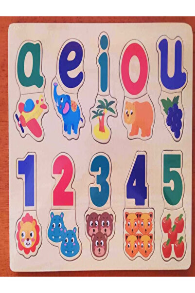 Nobrand A Board with Letters, Numbers, Geometric Shapes, Fruits and Other Obj...