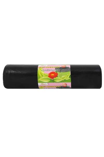 NO BRAND Pachet 3 role Saci menajeri negri 240L, 10 bucăți/rolă, Extra-rezist...