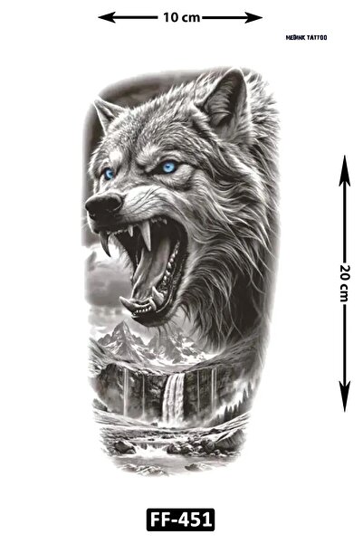 Attach FF-451 ORTA BOY KURT VE DOĞA DESEN GEÇİCİ DÖVME-TATTO