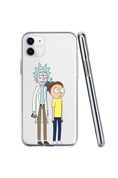 OEM Калъф, съвместим с Apple iPhone 11, прозрачен силиконов, с мотив Рик и Мо...