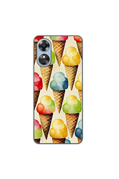 OEM Калъф за Oppo A17 от силиконов гел TPU с десен на сладолед