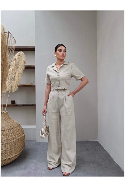 ESRAHELVACI Set pantaloni cămașă din in