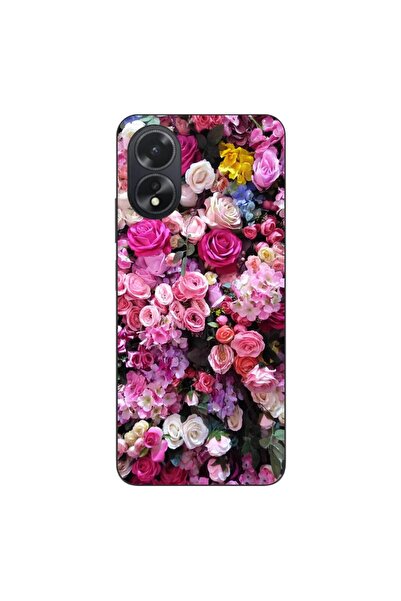 OEM Husa compatibila cu Oppo A38 4G Silicon Gel Tpu Model Trandafiri Roz