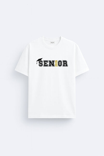cesita 2026 Senior School Graduation Printed Cotton Fabric White T-Shirt T-Shirt