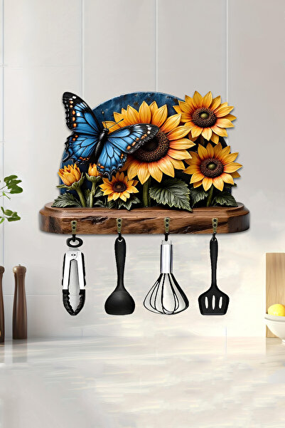 kutuTR Dekoratif 3D Tasarım Ahşap Anahtarlık Askılığı – 28x18 cm Duvar Askısı