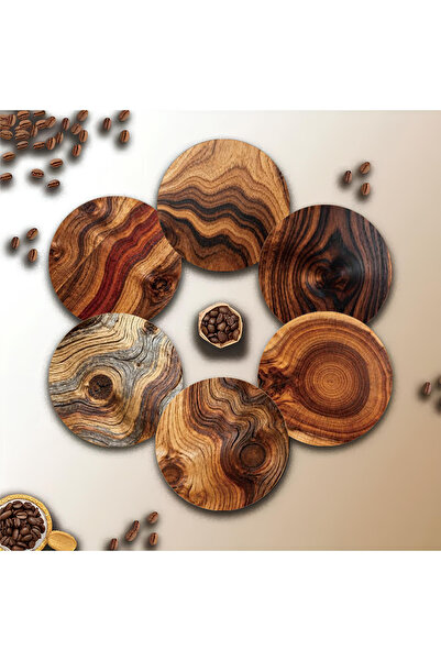kutuTR 6’lı MDF Bardak Altlığı Seti – 10 cm BRD-049
