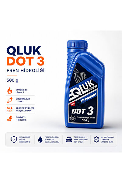 QLUK DOT 3 Fren Hidroliği 500 Gr Yüksek Performanslı Fren Yağı
