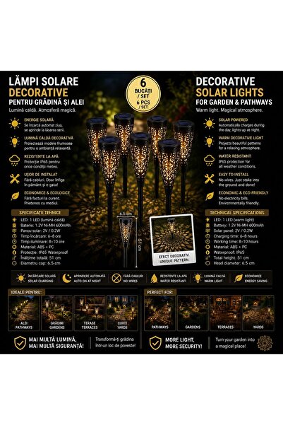 ENERGIE Set 6 lampi solare decorative